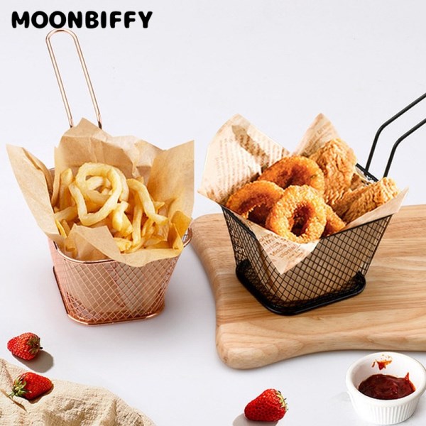 Mini French Fries Basket Portable Stainless Steel Chips Frying Basket Fried Chicken Cooking Basket Colander Tool Kitchen Gadgets