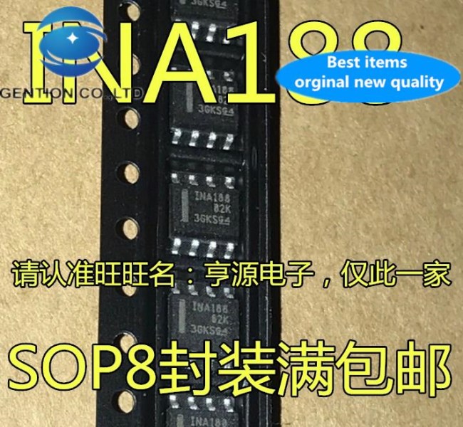 10pcs 100% orginal new in stock INA188IDR INA188 SOIC8 zero drift rail-to-rail output instrumentation amplifier chip