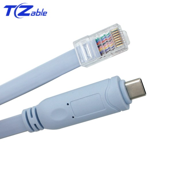 USB C RJ45 Console Serial Cable RS232 FTDI Original Imported Chip Type-C 3.1 RJ45 Cable For Cisco Router Switch Extension Cables