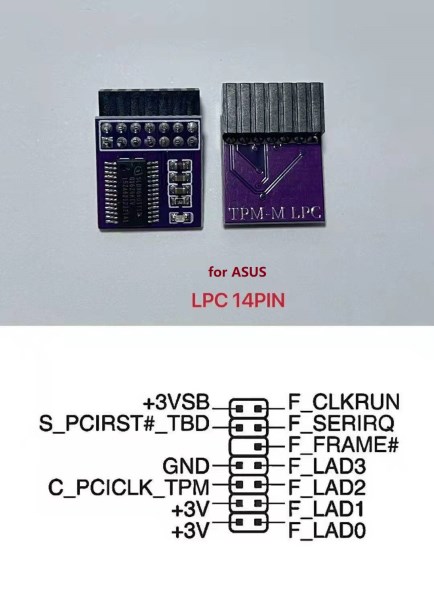 TPM 2.0 Encryption Security Module Remote Card TPM2.0 for Windows 11 LPC SPI 12 14 20 Pin for Asus Motherboard Chips DIY