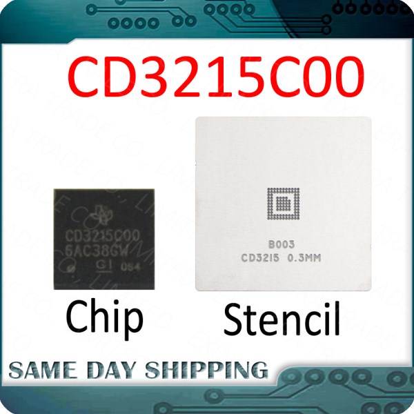 New CD3215C00 Chip with Stencil for Macbook Pro A1706 A1707 A1989 A1990 USB-C Port Controller IC CD3215COO Motherboard Repair