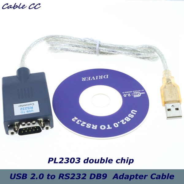 1pcs USB 2.0 to RS232 DB9 COM Serial Port Device Converter Adapter Cable PL2303 double chip The best quality is faster