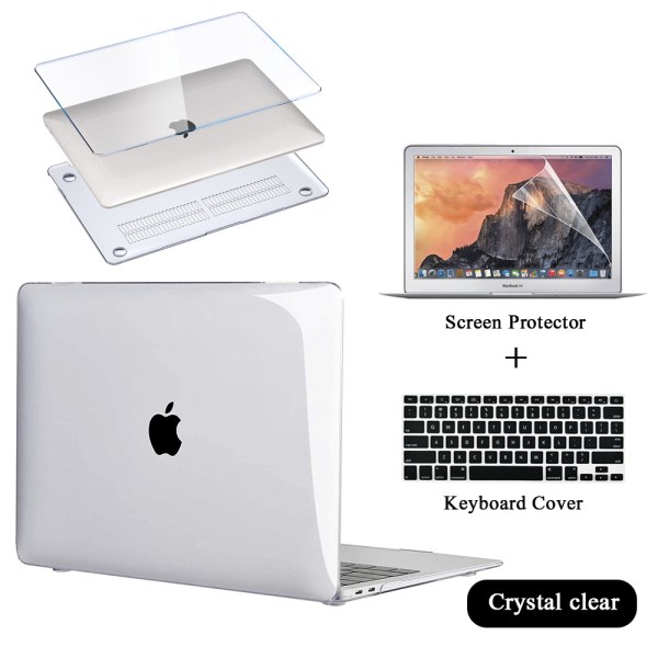 For Macbook Air 13 A2337 A2338 M1 Chip Pro 13 11 15 Hard Shell for Mac Book Pro 16 Laptop Cover+Keyboard Cover+Screen Protector