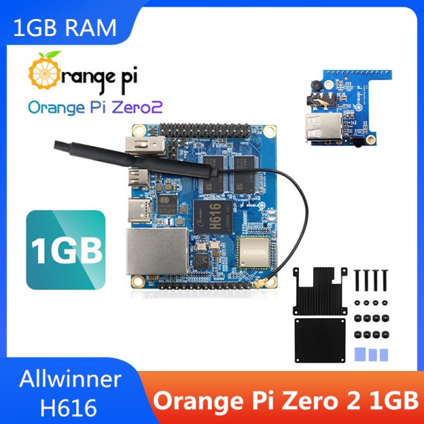 Orange Pi Zero 2 1GB RAM with Allwinner H616 Chip Support BT Wif Run Android 10 Ubuntu Debian OS Single Board Optional Case
