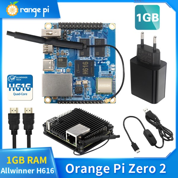 Orange Pi Zero 2 1GB RAM Allwinner H616 Chip WiFi BT 5.0 1000M Ethernet Support Android 10 Ubuntu Debian OS Single Board