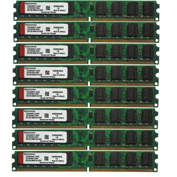 10pieces 2GB kit Yongxinsheng PC2-6400 PC2-5300 Dimm DDR2 800mhz 667mhz Desktop 240pin 2-sides Memory RAM Random chips