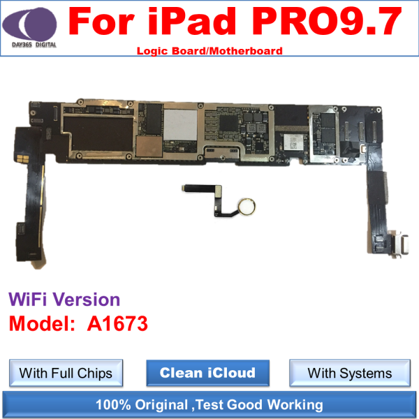 iCloud free Unlocked Motherboard for iPad PRO 9.7 Logic Boards Modle A1673 A1674 WiFi Version With iOS systems With Full Chips