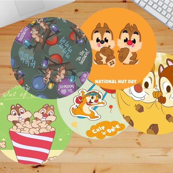 Disney Cartoon Anime Chip Dale 20x20cm Round Gaming Mouse Pad Gamer Desk Mats Keyboard Pad Mause Pad Office Desk Set Home Decor