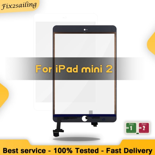 Touch For iPad Mini 2 A1489 A1490 A1491 Touch Screen Digitizer + IC Chip Connector Flex WithWithout Button