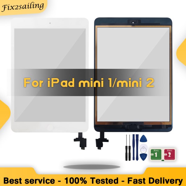 Touch Panel For iPad Mini 1 Mini 2 Mini1 A1432 A1454 A1455 Mini2 A1489 A1490 Touch Screen Digitizer + IC Chip Connector Flex