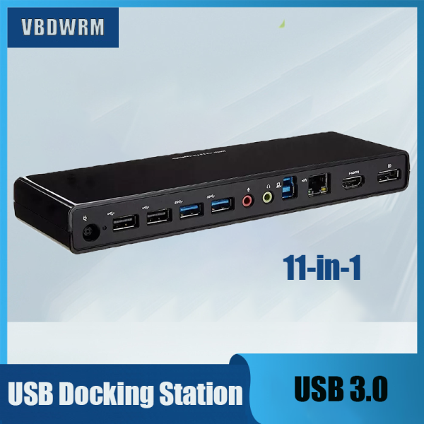 1080P USB 3.0 Dock Docking Stations Dual Monitor Chip of Displaylink 11 in 1 USB 3.0 Dock HDMI+Displayport+Mic+RJ45+Audio