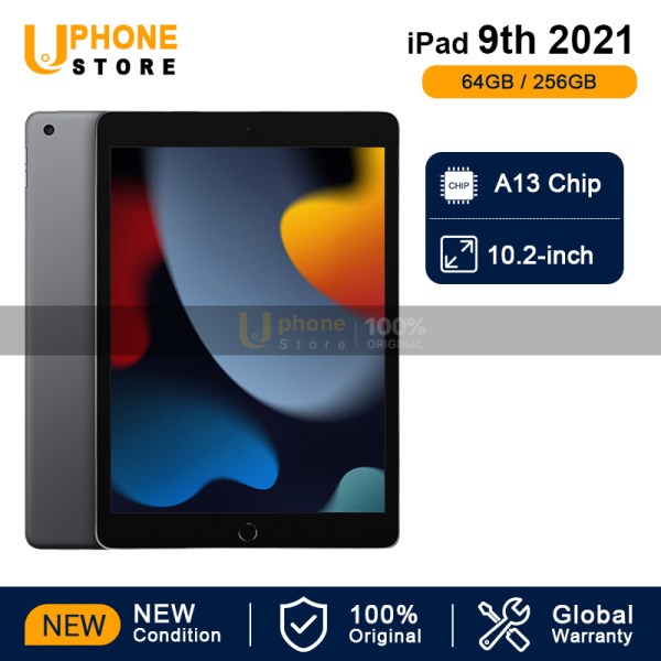NEW Apple iPad 2021 9th Generation 10.2'' IPS Retina Display A13 Bionic chip iOS Tablet Touch ID 64GB 256GB