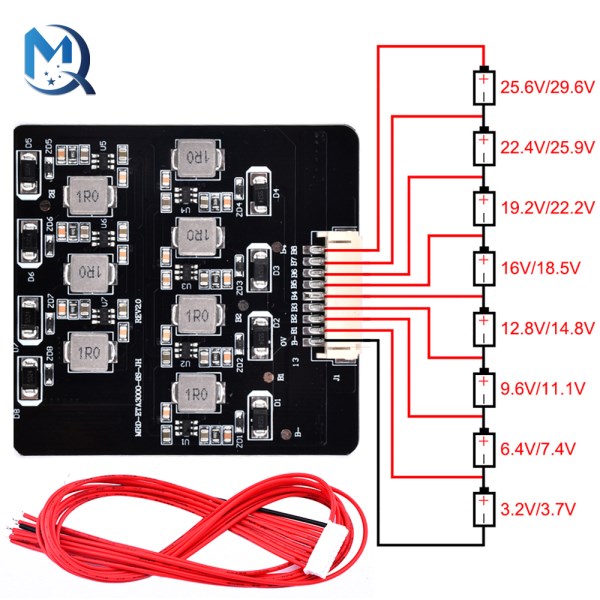 BMS 2S-8S 1.2A Balance Board Lifepo4 LTO Lithium Battery Active Equalizer Balancer Energy Transfer Board BMS 4S 8S