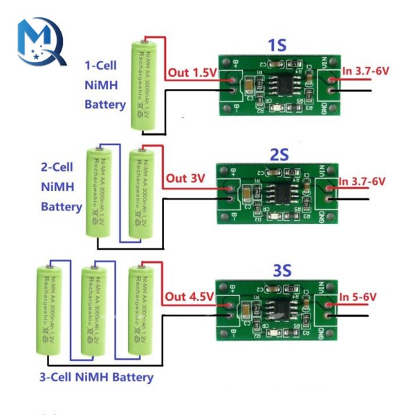 1A NiMH Rechargeable Battery Multipurpose Charger 1S 2S 3S 1.5V 3V 4.5V CCCV Charging Module 1.2V 2.4V 3.6V batteries