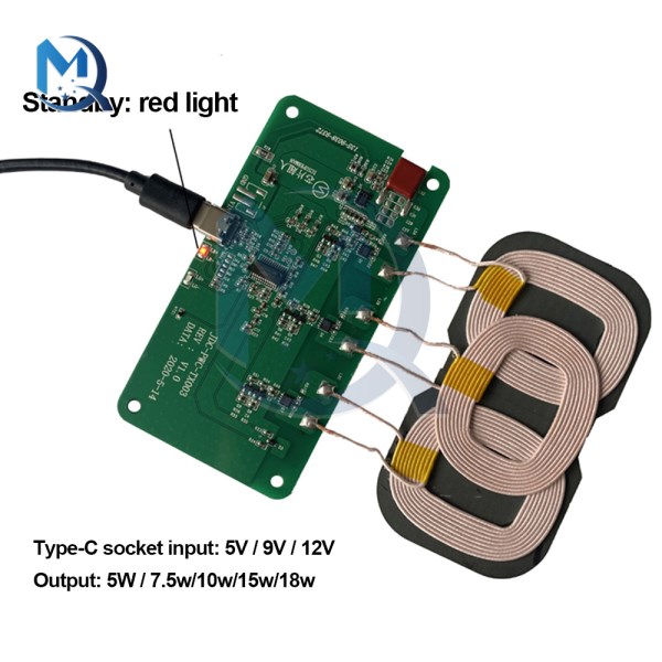 Qi Wireless Fast Charger 12V 5V 2A Charging Transmitter Module circuit board 5W10W15W18W20W + coil FOR CAR iPhone