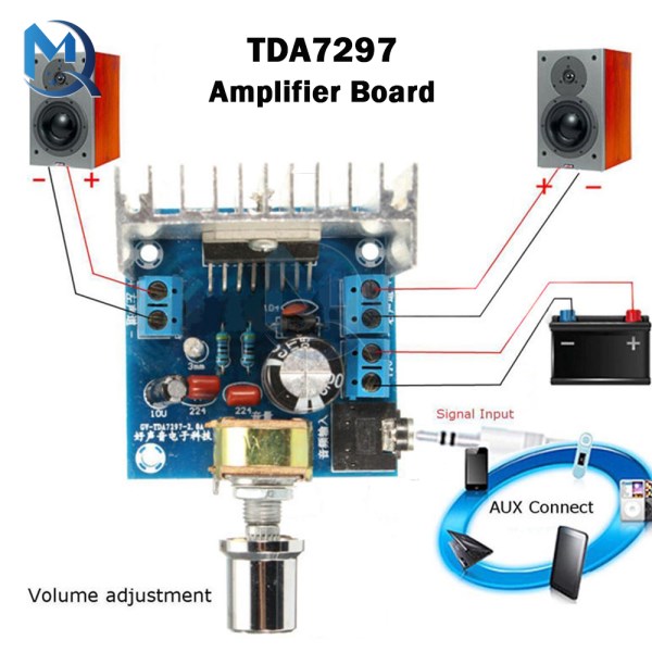 TDA7297 Version B Amplifier Board DC 9-15V 15W*2 Digital Audio Power Amplifier Module Stereo Dual Channel 15W + 15W Amplificador