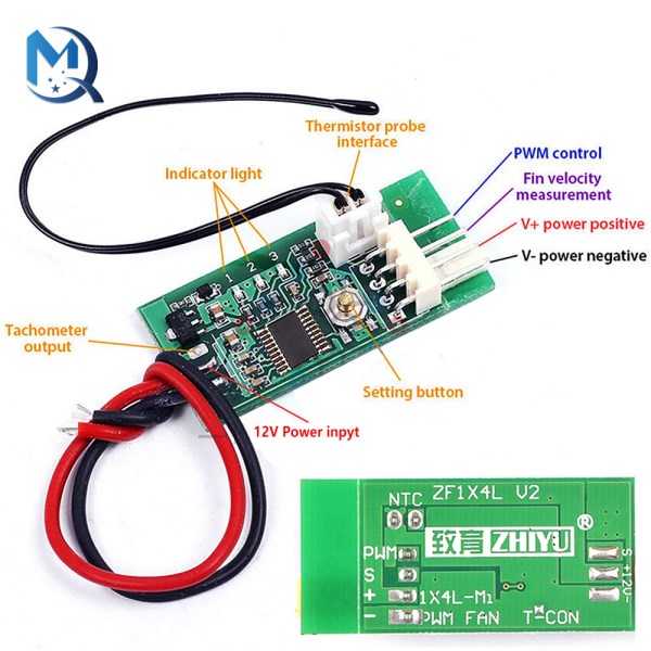 DC 12V PWM Speed Controller Fan Speed governor 4 Wire Computer Temperature control Switch For PC CPU Cooler Fan Alarm STK IC
