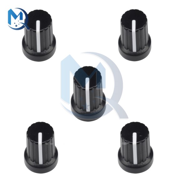 5Pcs WH148 Potentiometer Knob Caps 6mm Dia With Plastic Insert Shaft Hole Control Knobs Fit 14" Potentiometers For Encoder
