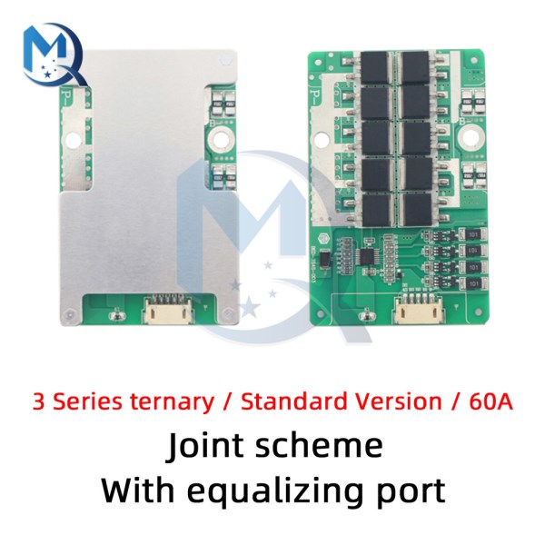 Enhanced 3 Series Balanced Protection Board 60A120A 3.7V Lithium Battery Protection Board with Equalization and Same Port