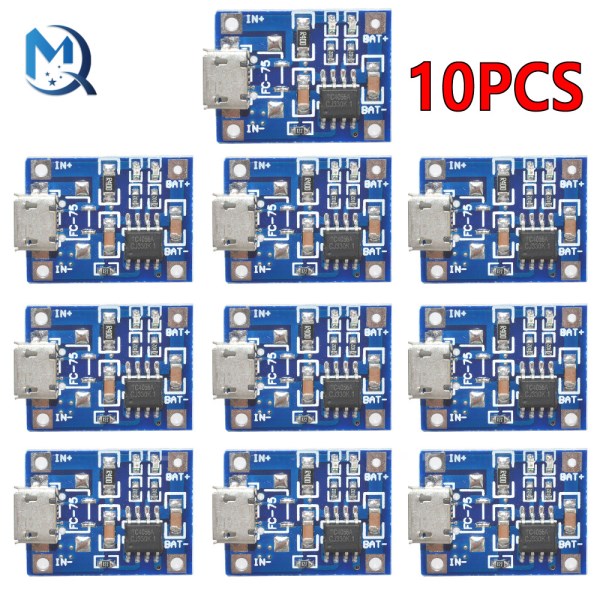 1-10Pcs 18650 TP4056 Lithium Battery Charger Module Micro USB 5V 1A Charging Board With Protection Dual Functions 1A Li-ion