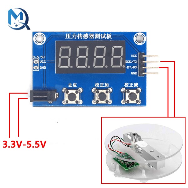 HX711 Load Cell AD Weight Pressure Sensor AD Module with Display 24-bit Weighing Instrument Electronic Scale