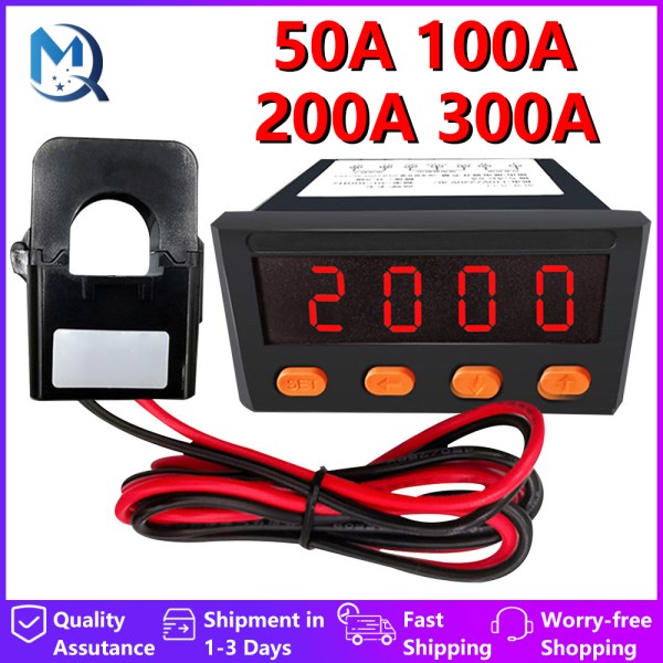 AC110-220V 30-300Hz 5A Built-in Transformer Embedded Intelligent Digital Display Switch Ammeter Setting Range alarm