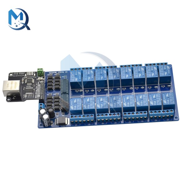 Web Server RJ45 Port 16 Channel Relay Ethernet Control Module Lan Wan Network Is Ethernet Controller Board.RJ45 Interface