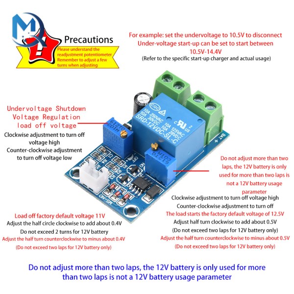 12v Battery Low Voltage Cut Off Automatic Switch Recovery Protection Board Module Undervoltage 5545