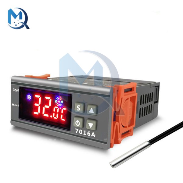 7016A LCD Digital Thermostat 30A High-power Temperature Control Switch Controller 12V360W 24V720W 110-220V6600W