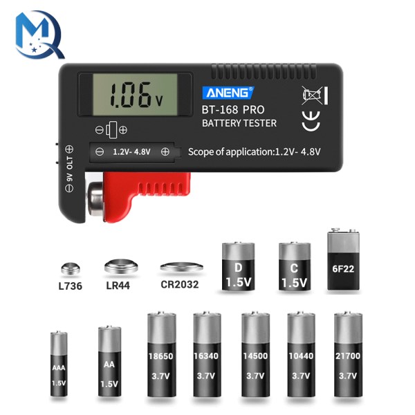 BT-168 Battery Capacity Tester Battery Digital Display Cell Capacity Display Checker 1.2-4.8V AAA AA Button Cell Universal test