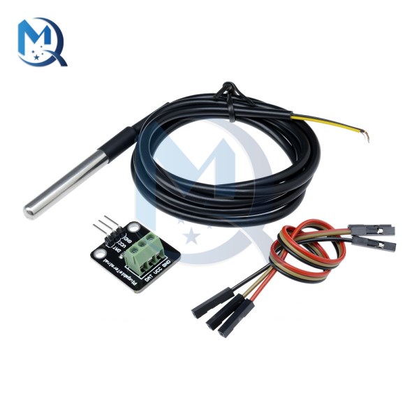DS18B20 Waterproof Temperature Sensor Adapter Module Kit 1M2M3M Heat Resistance Cable Thermal Probe Sensor for Arduino
