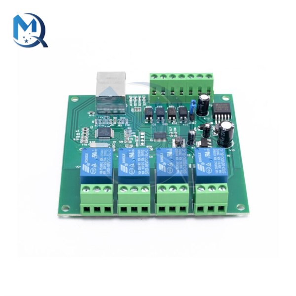 DC 12V-24V 4 Channel Network Relay Module Low Level Trigger Electrical Accessory Support UDP Mode TCP Client Mode