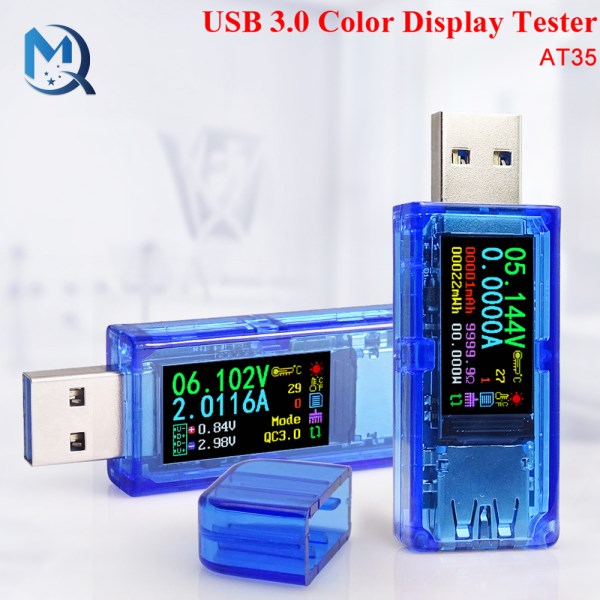 At35 Usb 3.0 Color Lcd Voltmeter Ammeter Voltage Current Meter Multimeter Battery Charge Power Bank Usb Tester