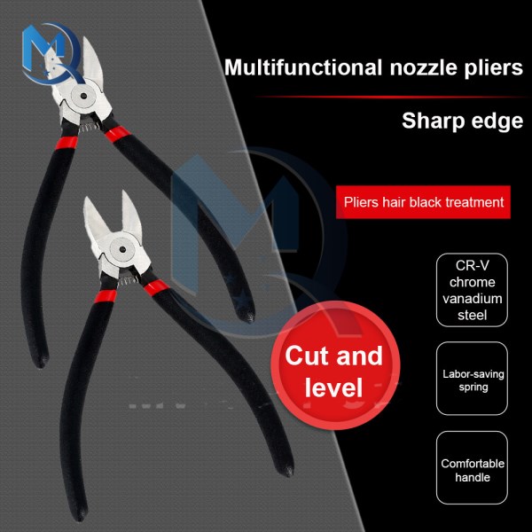 725 726 56 inch Chrome Vanadium Steel Nozzle Pliers Electronic Components Plastic Nozzle Pliers Frosted Non-slip Rubber Handle