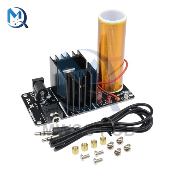 Mini Tesla Coil Kit DC 15V 24V Assembled 15W Mini Music Stereo Tesla Coil Plasma Speaker Wireless Transmission