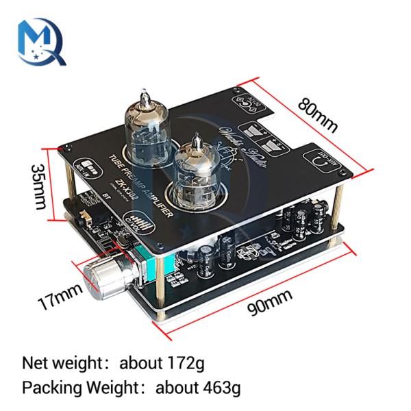 X302 Bluetooth 5.0 Tube Amplifier Power Amplifier Module 6J1 Tube Front Stage Accurate Pairing Fever HIFI Power Supply