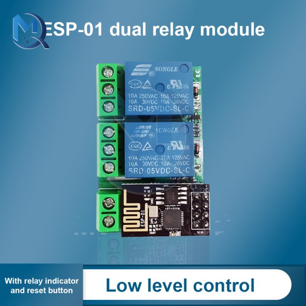 DC5V ESP8266 ESP-01ESP-01S Dual Channel WIFI Relay Module With Relay Indicator and Reset Button Low Level Control 2 CH Relay Boa