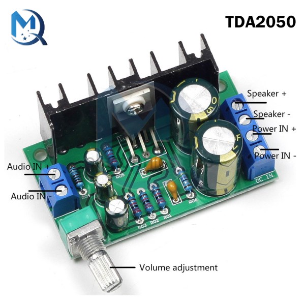 TDA2050 Mono Amplifier Board 5W-120W DC 12-24V Digital Audio Power AMP with Volume Control FOR Home Speakers