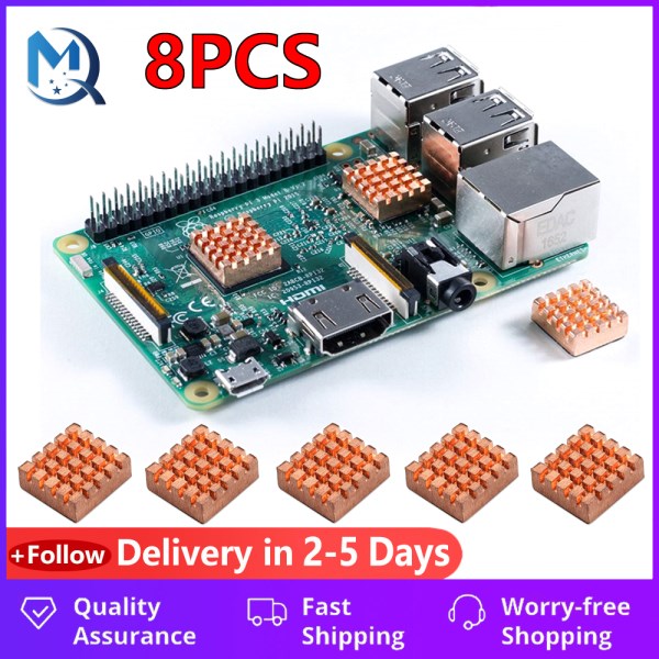 Radiator Copper Raspberry Heatsink,Mini PC Raspberry Pi 4 Model B Processor RAM Memory VGA Chip Heat sink Cooling 14*12*5.5 mm