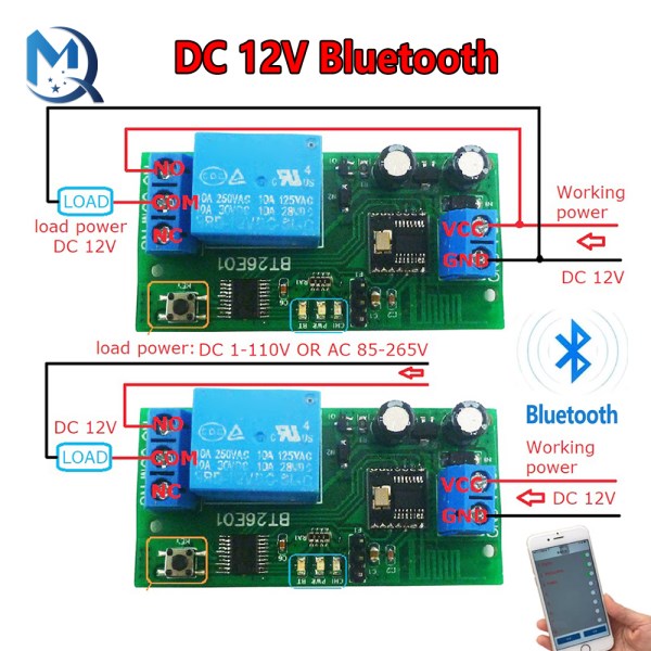 DC 12V For IOS Android Bluetooth Relay 2.4G RF Remote control IOT Module Command customization Switch Board
