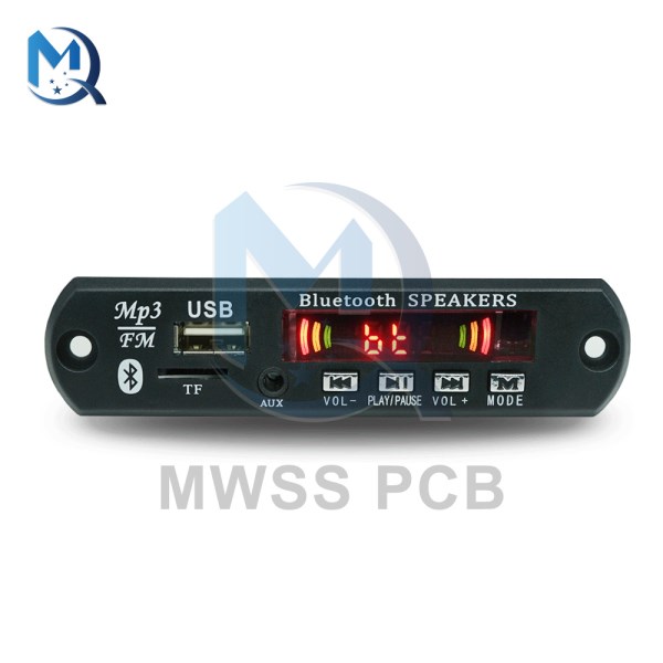 DC 12V Car TF Card Version 2x15W Amplifier MP3 Decoding Module Bluetooth 5.0 Music Speaker USB FM Remote Power Decoder Board