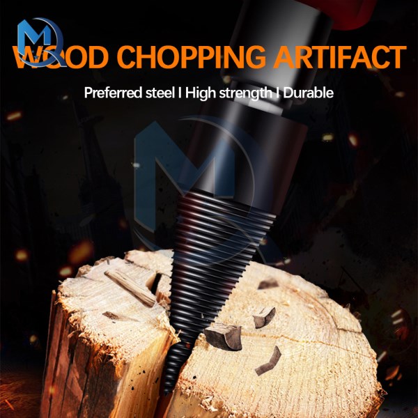 324250MM Square Shank 4-slot Wood Splitting Drill Bit Steel Wood Drill Bit Tools Anti-skid Groove Handle Wood Chopping Bit