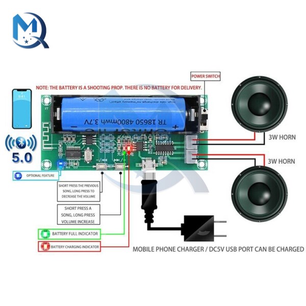DC 5V 2 Channel XH-A153 Lithium Battery Dual-channel PAM8403 Bluetooth Stereo Low Power Amplifier Board 3W+3W For Speaker