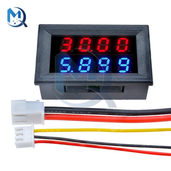 0-100V10A 4-Digit Current and Voltmeter 0.28" LED Digital Red and Blue Display Voltmeter Ammeter High Precision Current Meter