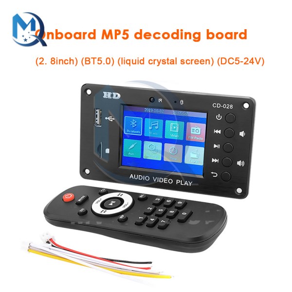 DC5-24V MP5 Bluetooth Decoder Board 2.8 inch TFT Screen FM Audio HD Car Lossless Full Format Module USB TF For Car Amplifier