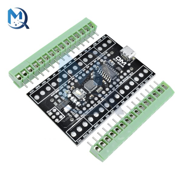 ATMEGA328P CH340 Nano V3.0 3.0 Terminal Adapter Controller 2 in 1 Expansion Board Microcontroller Shield Micro USB For Arduino