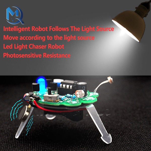 Intelligent Robot Follows The Light Source To Move Led Light Chaser Robot DIY Robot Toy Photosensitive Sensor Mobile Robot Part