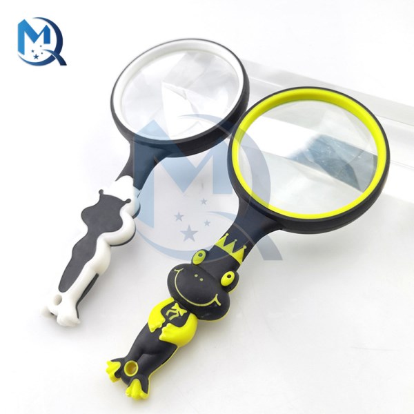 Cartoon Magnifier Q81085 85MM 10X Magnification Anti-drop Rubber Environmental Protection Reading Magnifier Glass