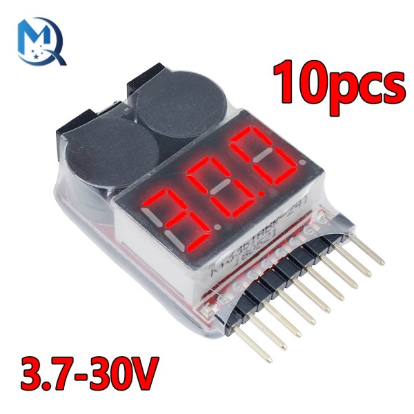 1-8S LipoLi-ionFe Battery Voltage 2IN1 Tester Low Voltage Buzzer Alarm BMS 2 in 1 Battery For RC CarBoatDrone