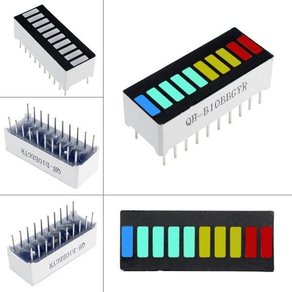 LED Bargraph Light Lamp 10 Segments 4 Colors Multi-color Light Display Module Bar Graph Digital Tube Ultra Brigh Multi-color